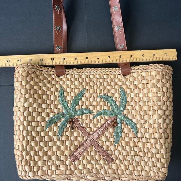Cappelli Straworld Palm Tree Tote Bag Purse OS - Picture 2 of 6